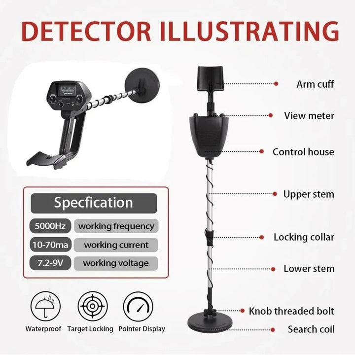 Lisslune | Professional Underground Metal Detector - High Accuracy for Gold Detecting & Treasure Hunting