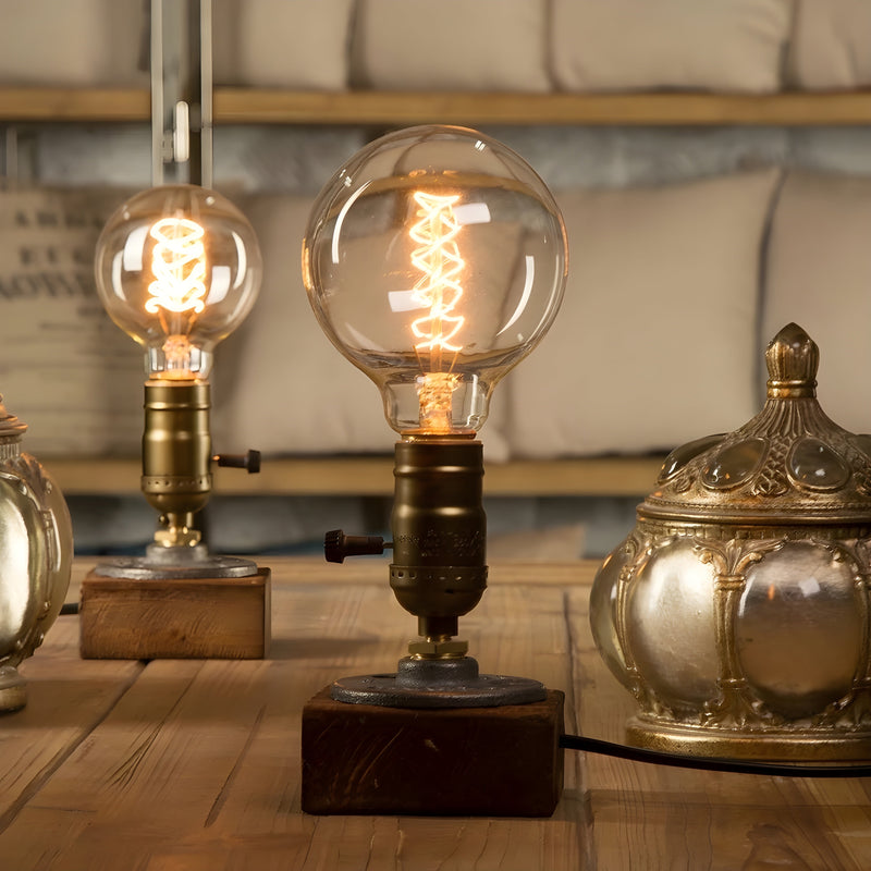 Lisslune | Industrial antique light bulbs table lamp