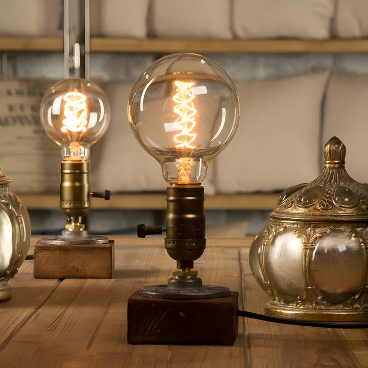 Lisslune | Industrial antique light bulbs table lamp