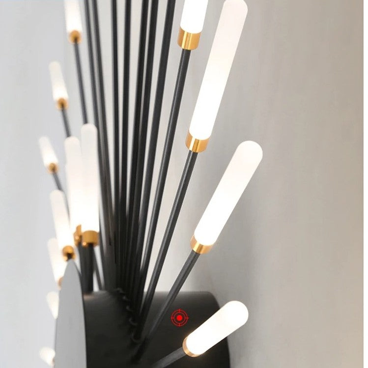 Lisslune | Modern Industrial Ceiling Lamp Sputnik Fireworks | Black & Gold Finish. LED Lighting for Living Room. Dining Room & Bedroom Decor