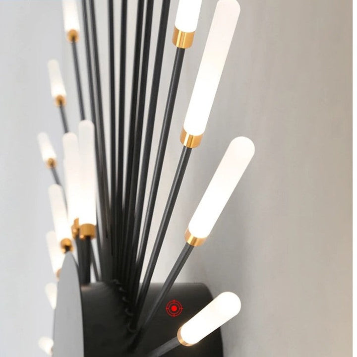 Lisslune | Modern Industrial Ceiling Lamp Sputnik Fireworks | Black & Gold Finish. LED Lighting for Living Room. Dining Room & Bedroom Decor