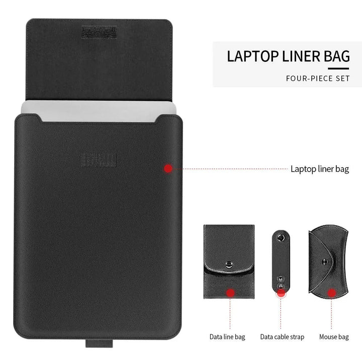 Lisslune | 4-in-1 Laptop Sleeve - Slim Protective Case with Stand Function
