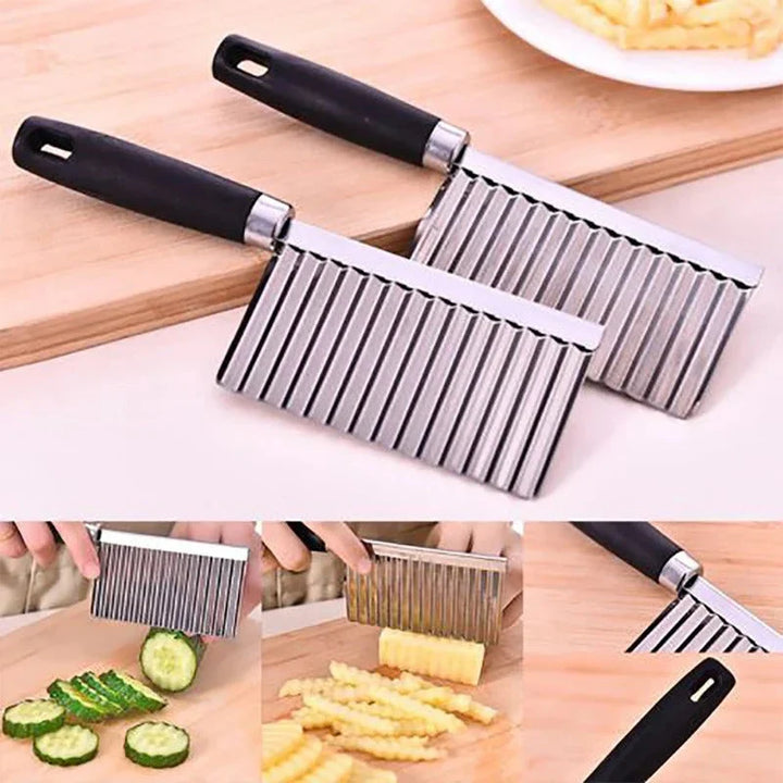 Lisslune | Stainless Steel Vegetable Knife – Wavy Knife for Fries & Vegetables