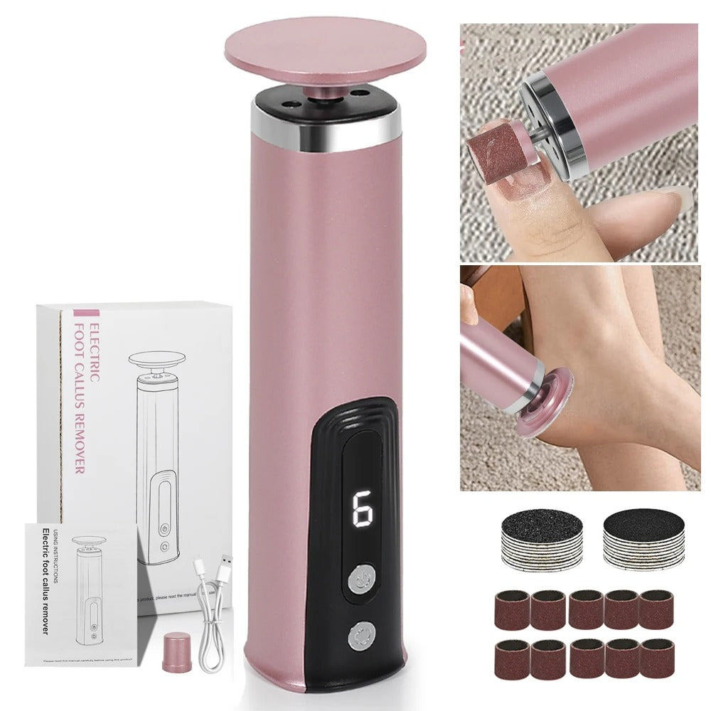 Lisslune | 2-in-1 Electric Foot & Hand Care Tool | Callus Remover & Nail Polisher for At-Home Pedicures
