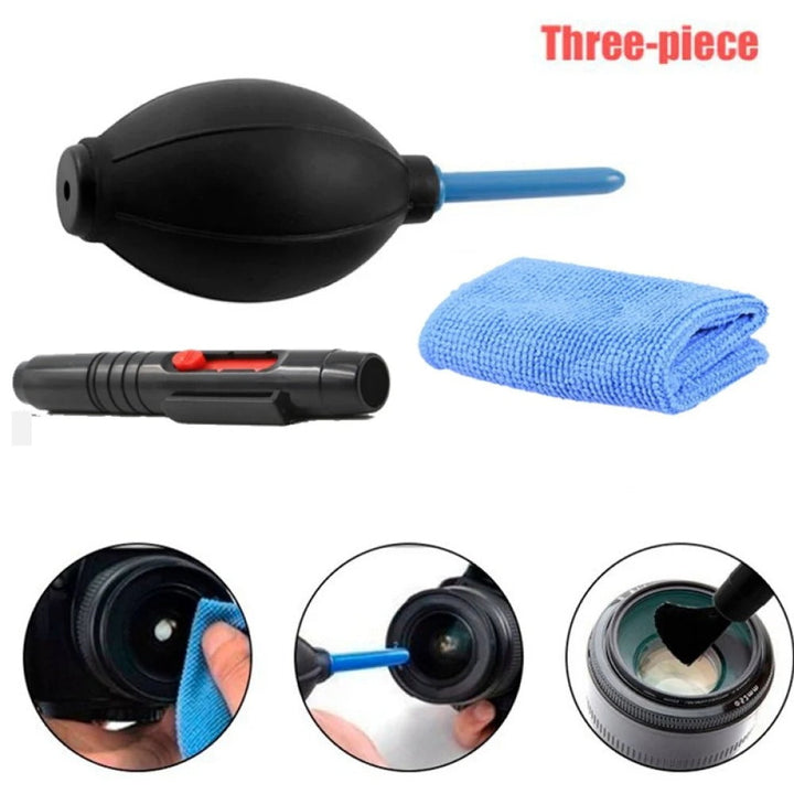 Lisslune | 3 in 1 Portable Camera Clean Kit Lens Cleaning Cleaner Dust Pen Blower Cloth Kit for Camera, Videos, Lenses, CCD