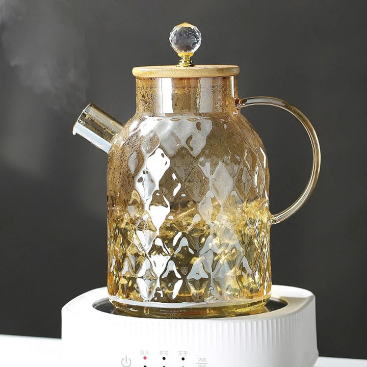 Lisslune | Classic Crystal Teapot | Glass & Wood