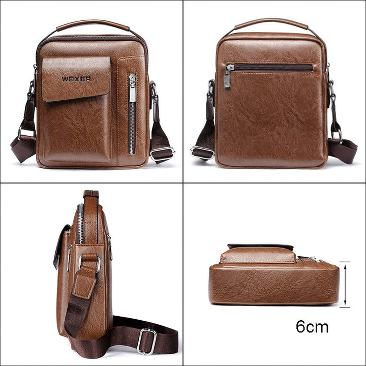Lisslune | Luxury Shoulder Bag for Men – PU Leather Crossbody Satchel with Adjustable Strap