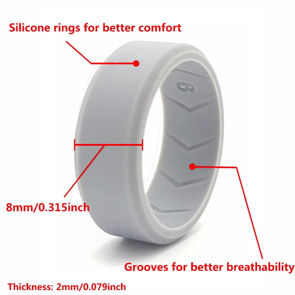 Lisslune | Black Silicone Ring Set x 4– Stylish and Durable Wedding Band Alternative
