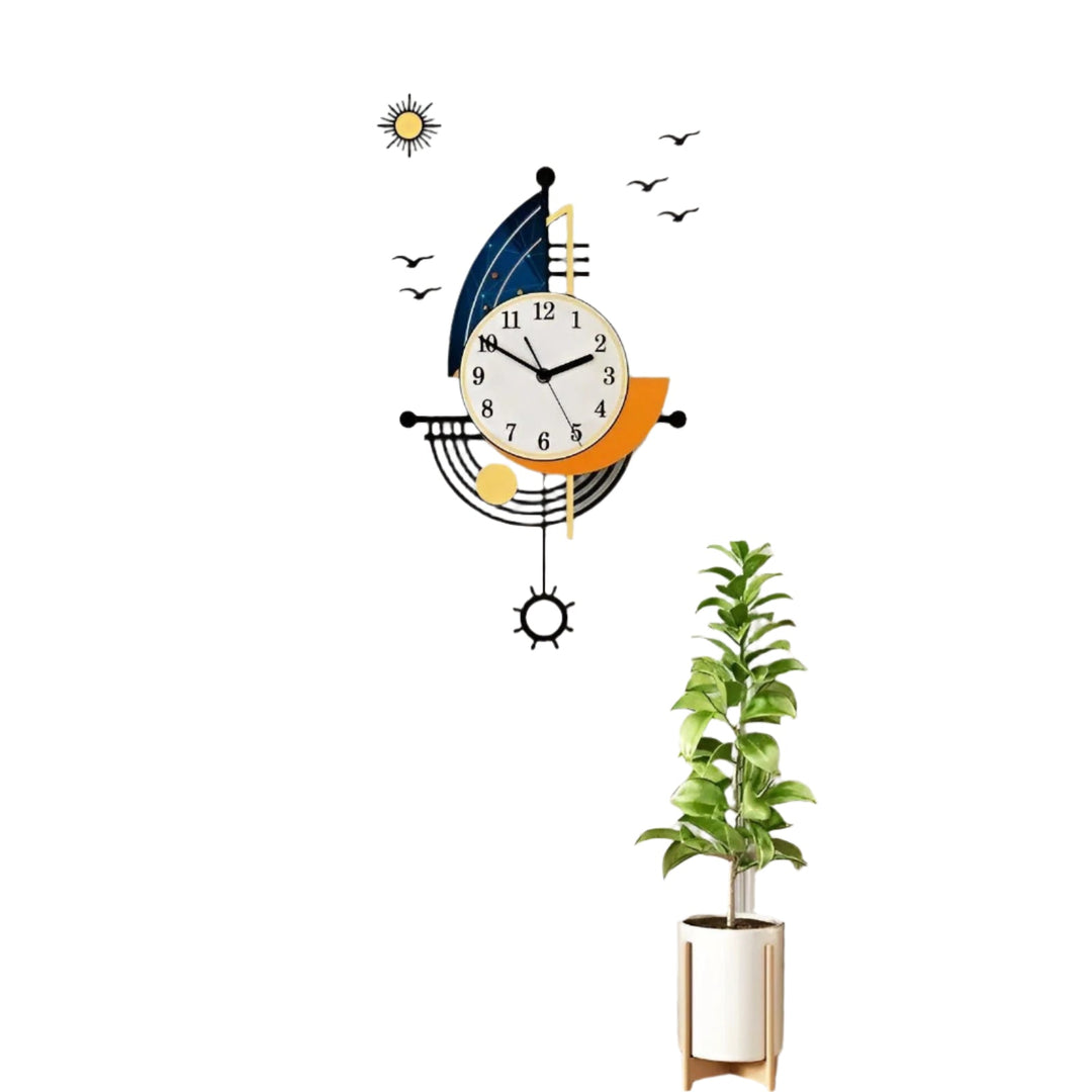 Lisslune | CoastalTime – Nautical wall clock with sailing yacht design for coastal flair
