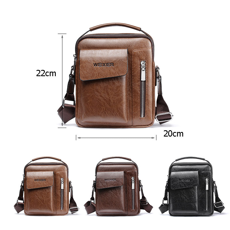 Lisslune | Luxury Shoulder Bag for Men – PU Leather Crossbody Satchel with Adjustable Strap