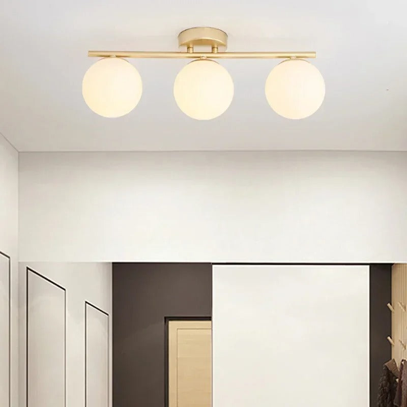 Lisslune | Ceiling light in Nordic style made of glass – Elegant white sphere for any room