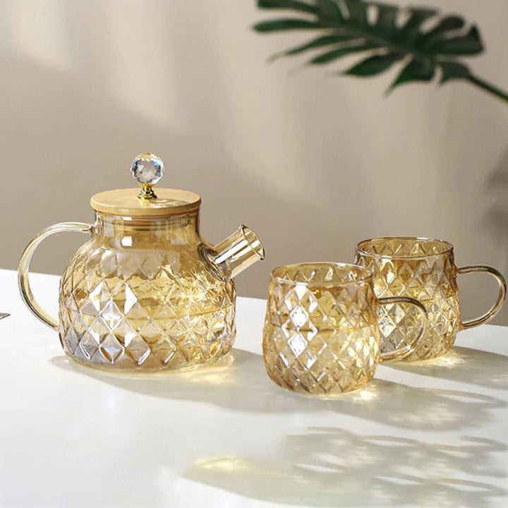 Lisslune | Classic Crystal Teapot | Glass & Wood