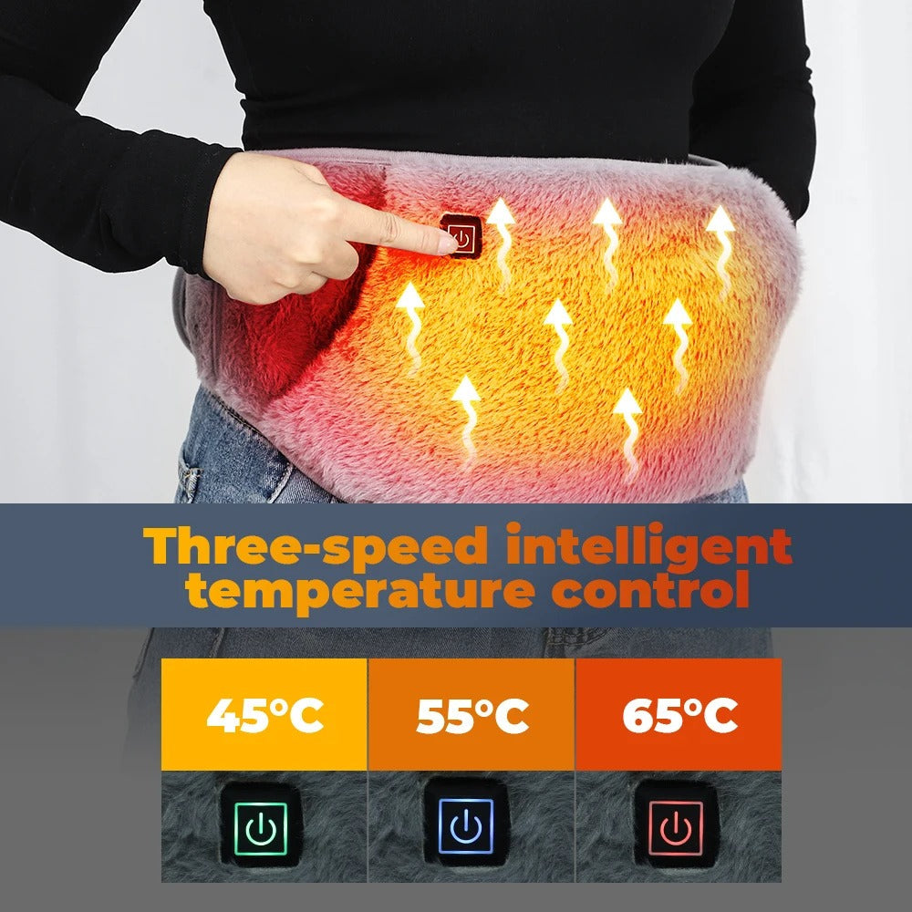 Lisslune | USB Rechargeable Hand & Waist Warmer | Soft Velvet, 3 Heat Settings & Portable for Home, Office & Outdoor Use