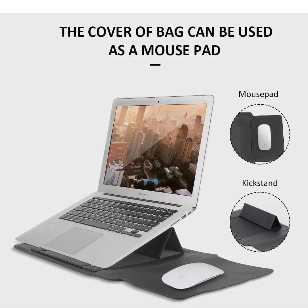 Lisslune | 4-in-1 Laptop Sleeve - Slim Protective Case with Stand Function