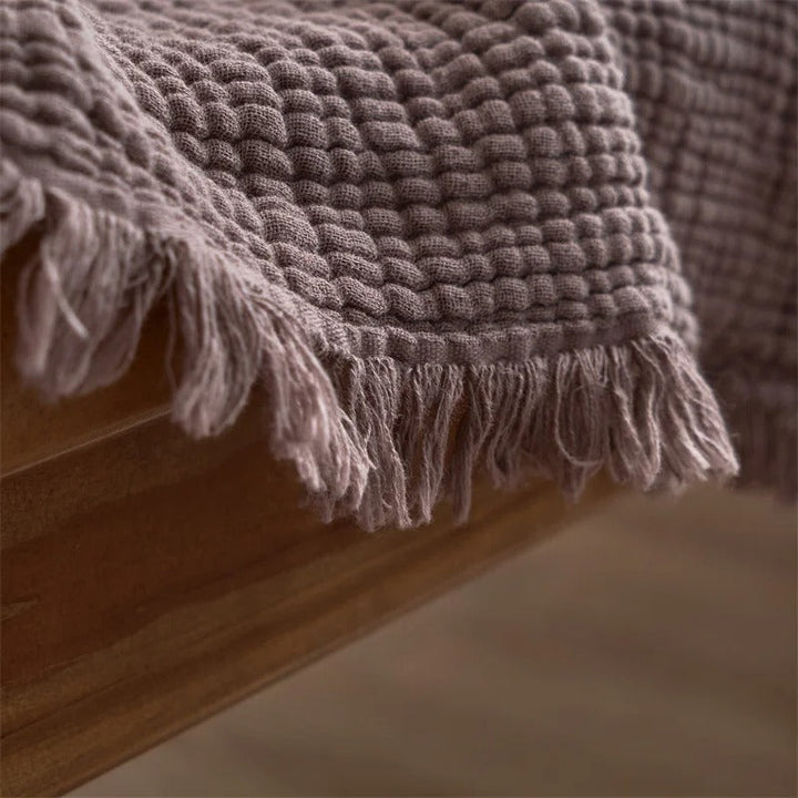 Lisslune | Allison Tassel Cotton Blanket 100% Woven Throw Blanket