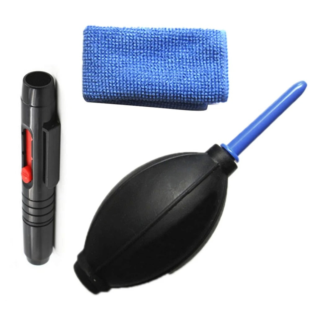 Lisslune | 3 in 1 Portable Camera Clean Kit Lens Cleaning Cleaner Dust Pen Blower Cloth Kit for Camera, Videos, Lenses, CCD