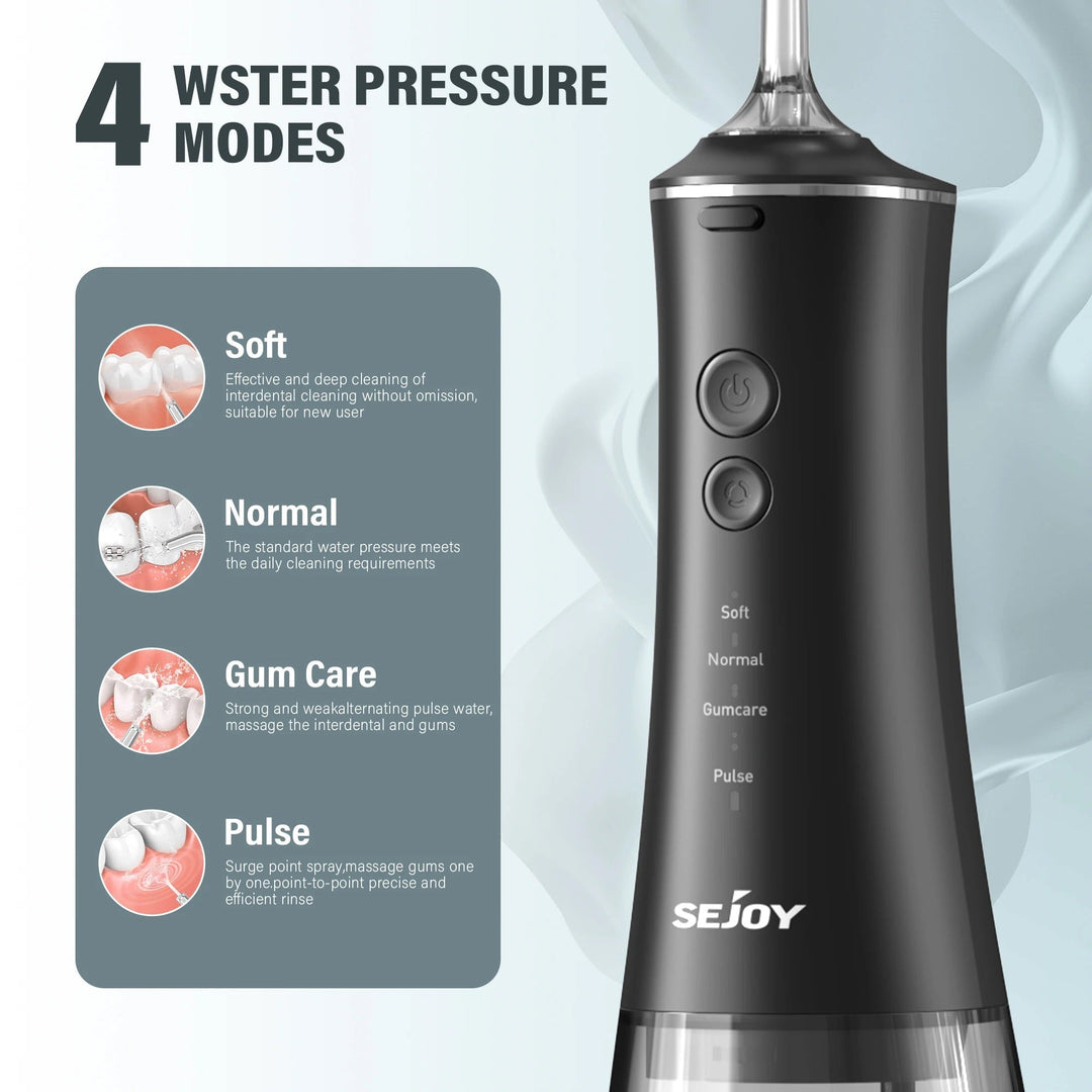 Lisslune | Dental Water Flosser | Rechargeable with 4 Modes & Interchangeable Nozzles for Deep Cleaning and Gum Health