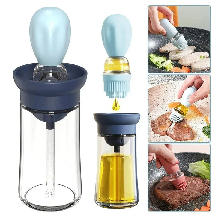 Lisslune | Oil dispenser with silicone brush – Precise dosing & Easy application for cooking & grilling