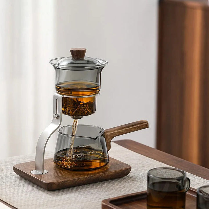 Lisslune | Walnut Signature One-Key Glass Tea Set