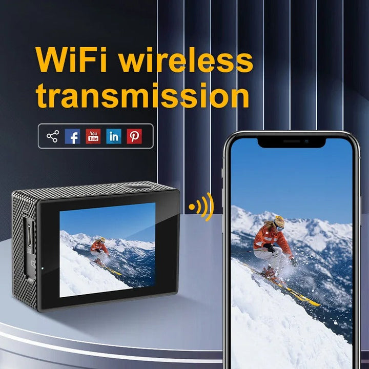 Lisslune | 4K Ultra HD Sport Pro Camera - Wifi Enabled and Waterproof for Vlogging and Outdoor Sports