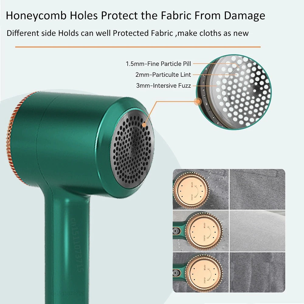 Lisslune | Electric Lint Remover & Fabric Shaver | Rechargeable, Portable & Safe for All Fabrics, Ideal for Clothing and Upholstery Care