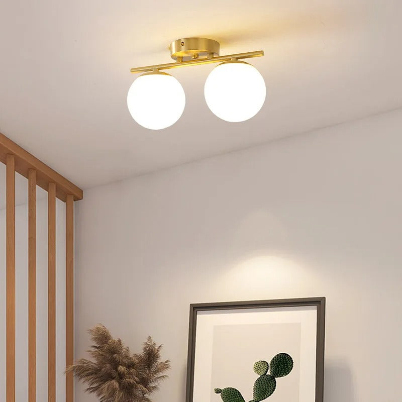 Lisslune | Ceiling light in Nordic style made of glass – Elegant white sphere for any room
