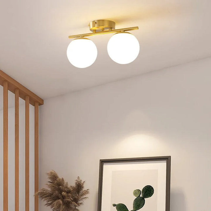 Lisslune | Ceiling light in Nordic style made of glass – Elegant white sphere for any room