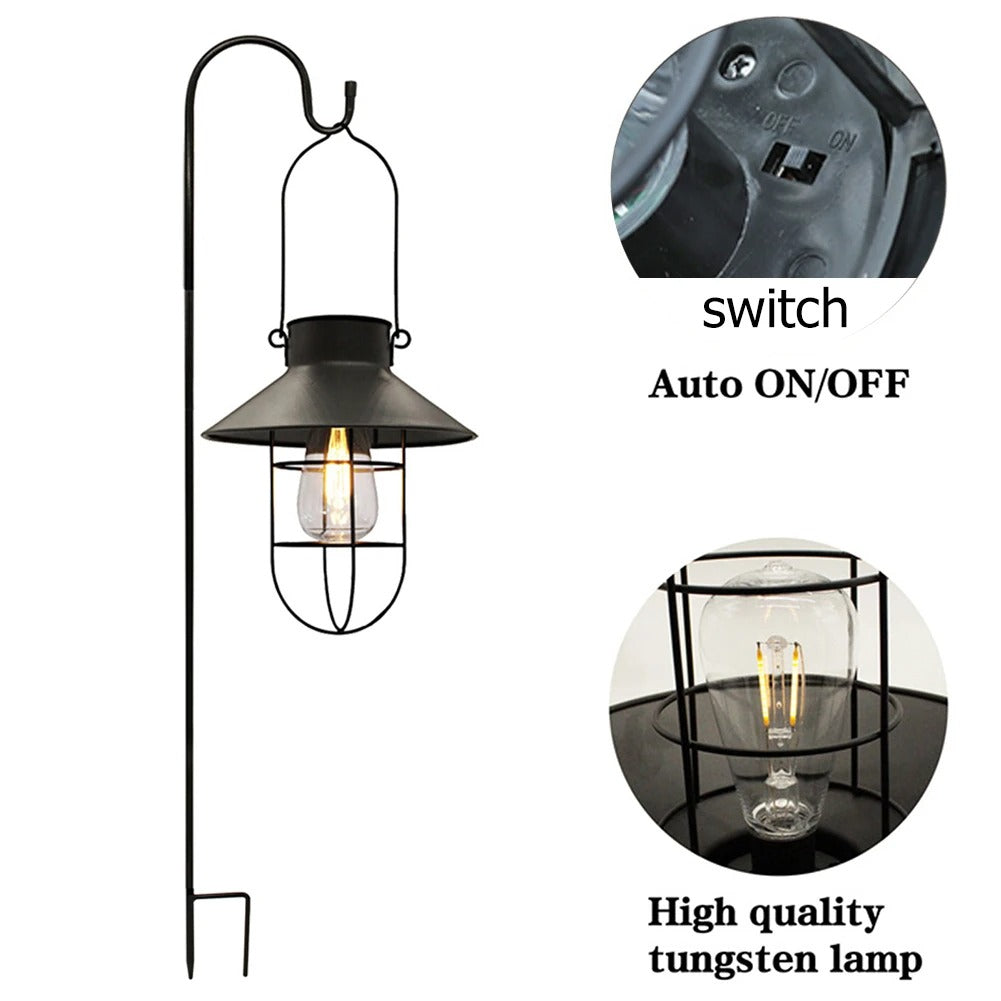 Lisslune | Hadleigh Hanging Solar Wall Light - Stylish Solar Lantern for Outdoor Spaces