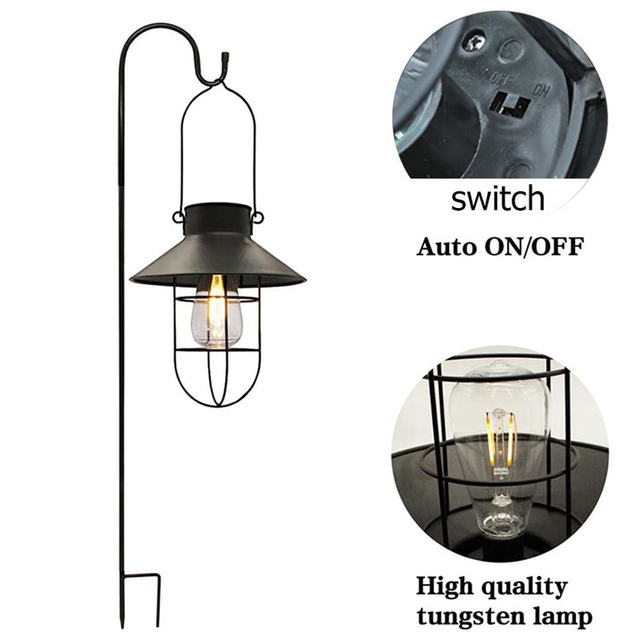 Lisslune | Hadleigh Hanging Solar Wall Light - Stylish Solar Lantern for Outdoor Spaces