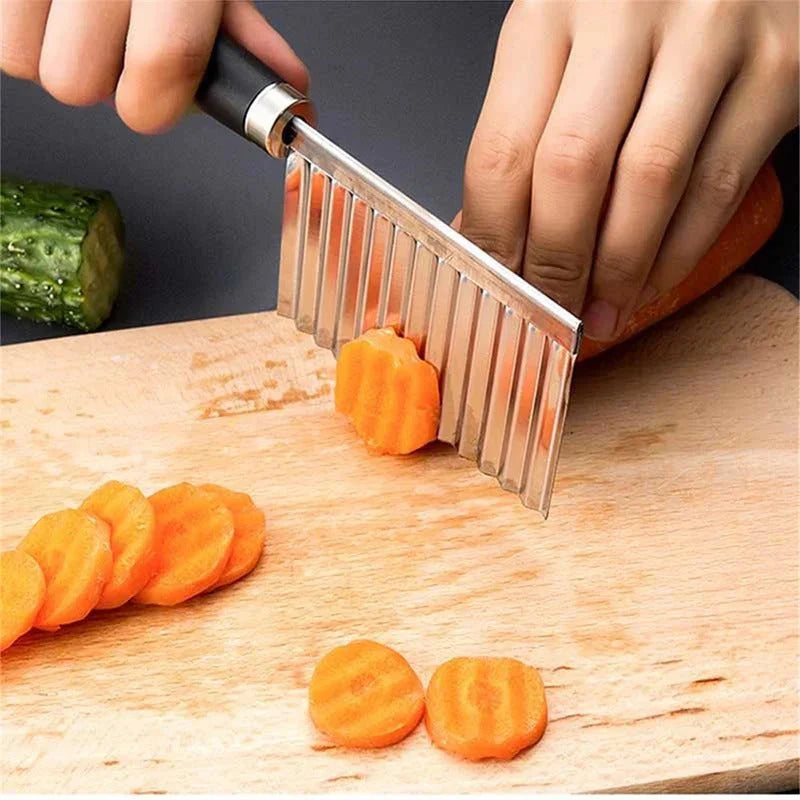 Lisslune | Stainless Steel Vegetable Knife – Wavy Knife for Fries & Vegetables