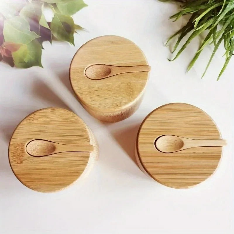 Lisslune | KruidenKompakt – Bamboo spice jar with spoon and magnetic lid