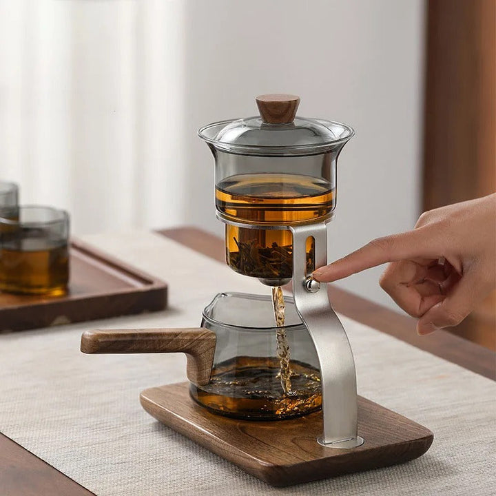 Lisslune | Walnut Signature One-Key Glass Tea Set