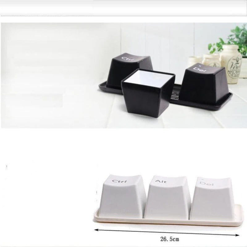 Lisslune | 3pcs/Set Ctrl ALT DEL Keyboard  Tea Cup Container