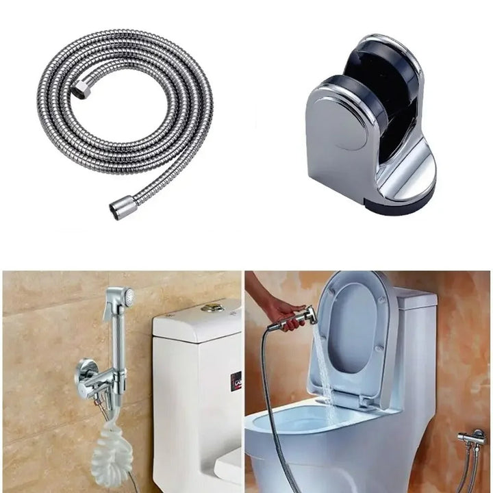 Lisslune | Stainless Steel Handheld Bidet Sprayer Set | Adjustable Pressure, Self-Cleaning Nozzle & Ideal for Personal Hygiene and Pet Cleaning