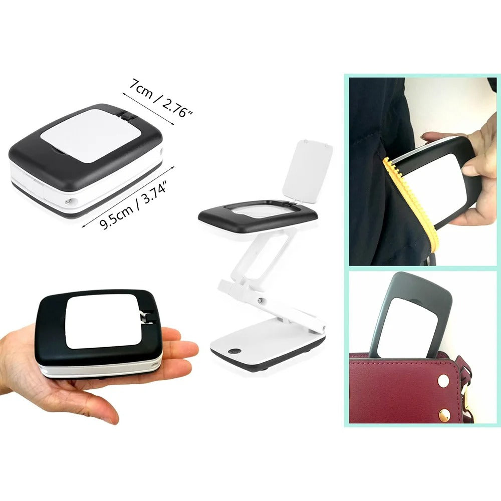 Lisslune | Full Page Magnifying Glass with Light & Stand | Reading Aid for the Elderly