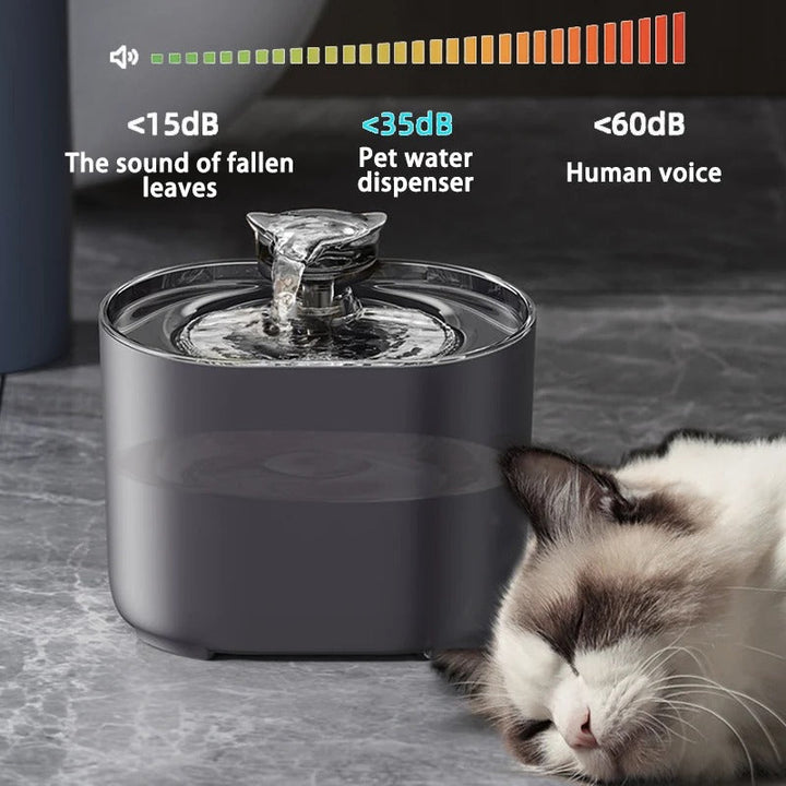 Lisslune | Wireless Automatic Cat Water Fountain | Filtered Fresh Water for Your Pet