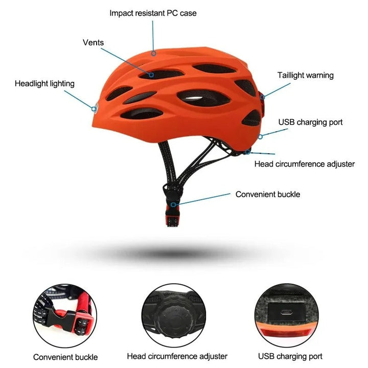 Lisslune | GLOWHELM | Illuminated Bicycle Helmet | Helmet with Lighting