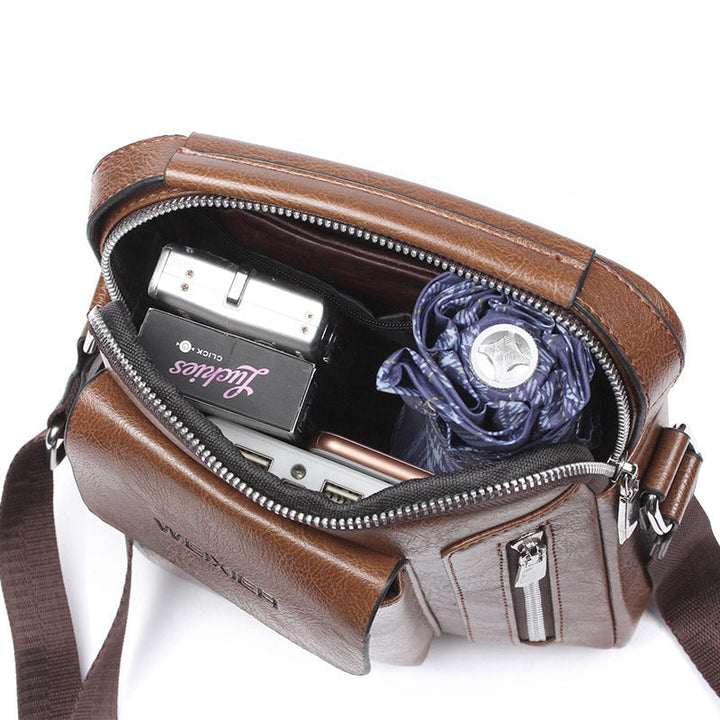 Lisslune | Luxury Shoulder Bag for Men – PU Leather Crossbody Satchel with Adjustable Strap