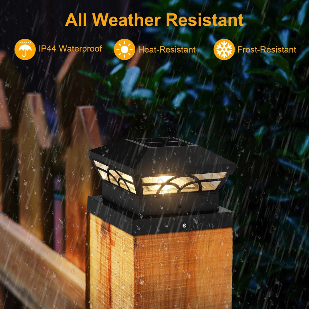 Lisslune | Peake Solar Post Cap Light - Durable Outdoor Solar Post Lights for Fence Posts