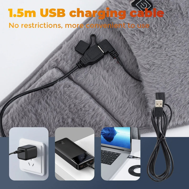 Lisslune | USB Rechargeable Hand & Waist Warmer | Soft Velvet, 3 Heat Settings & Portable for Home, Office & Outdoor Use