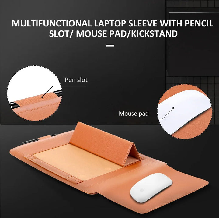 Lisslune | 4-in-1 Laptop Sleeve - Slim Protective Case with Stand Function