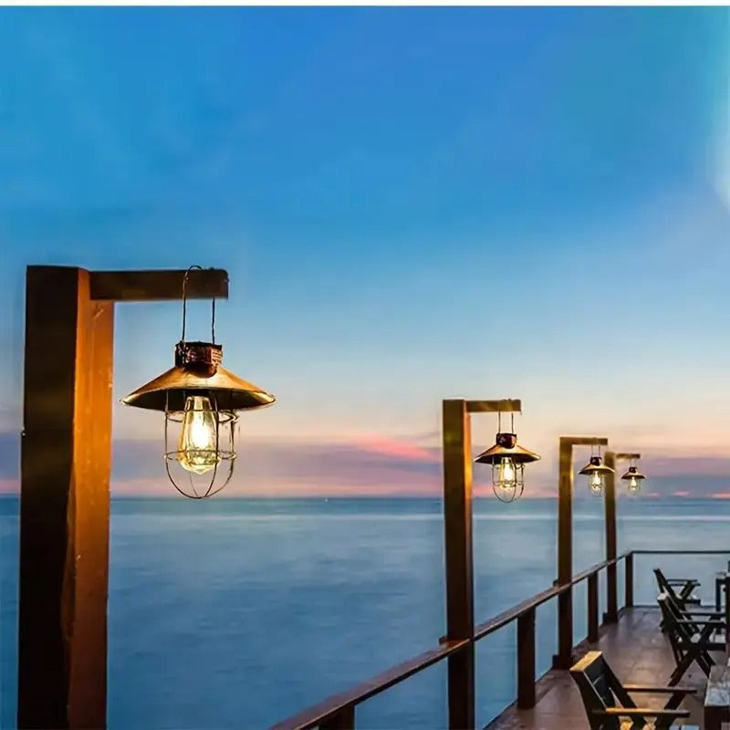 Lisslune | Hadleigh Hanging Solar Wall Light - Stylish Solar Lantern for Outdoor Spaces