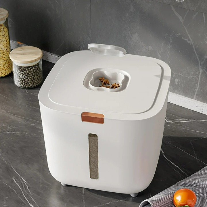 Lisslune | VoorraadKlik – Airtight dispenser box with measuring cup for rice and grains (5 or 10 kg)