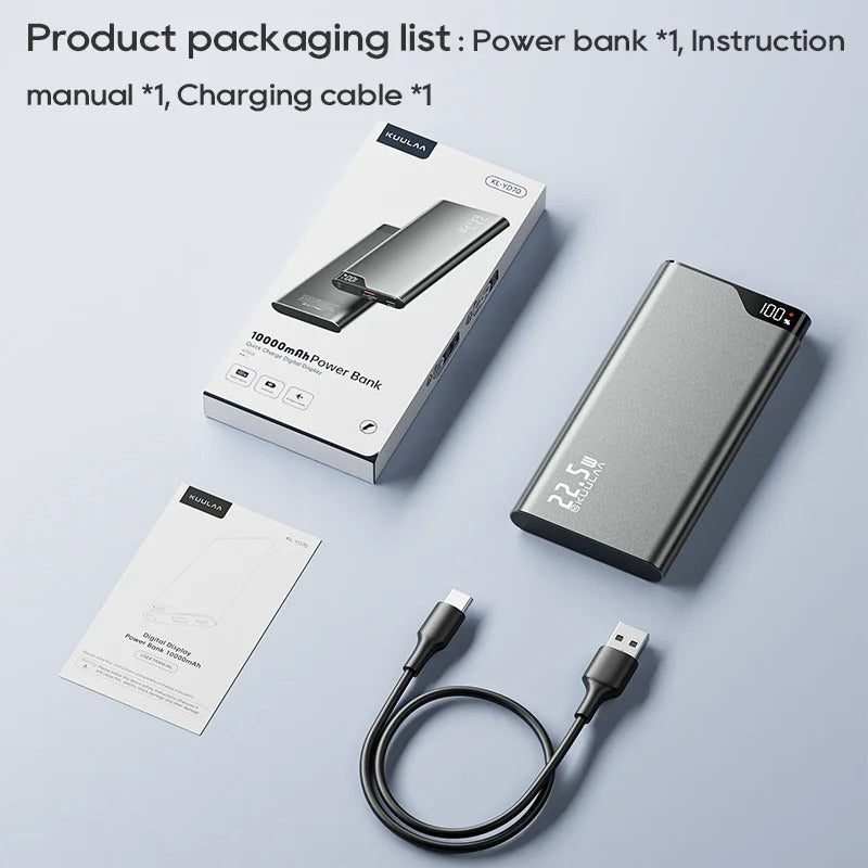 Lisslune | All-in-One Power Bank with 4 Built-In Cables - 10000mAh Portable Fast Charger