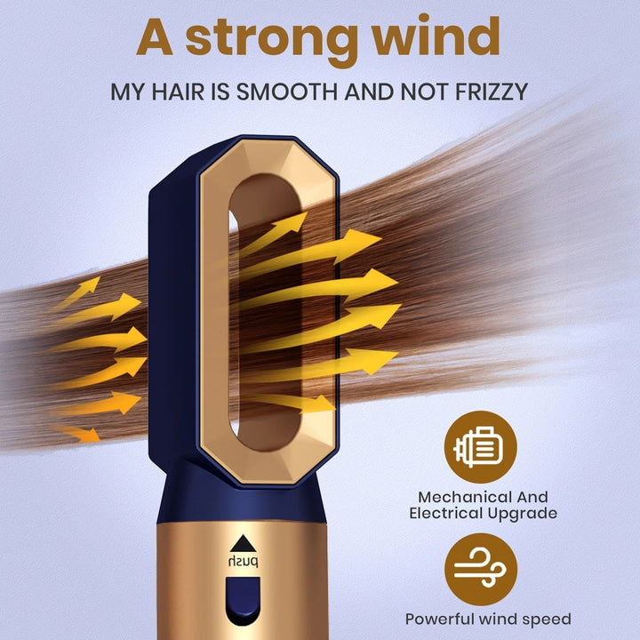 Lisslune | Glossify 5-in-1 Hair Styler | 1000W Hot Air Brush with Ionic Technology