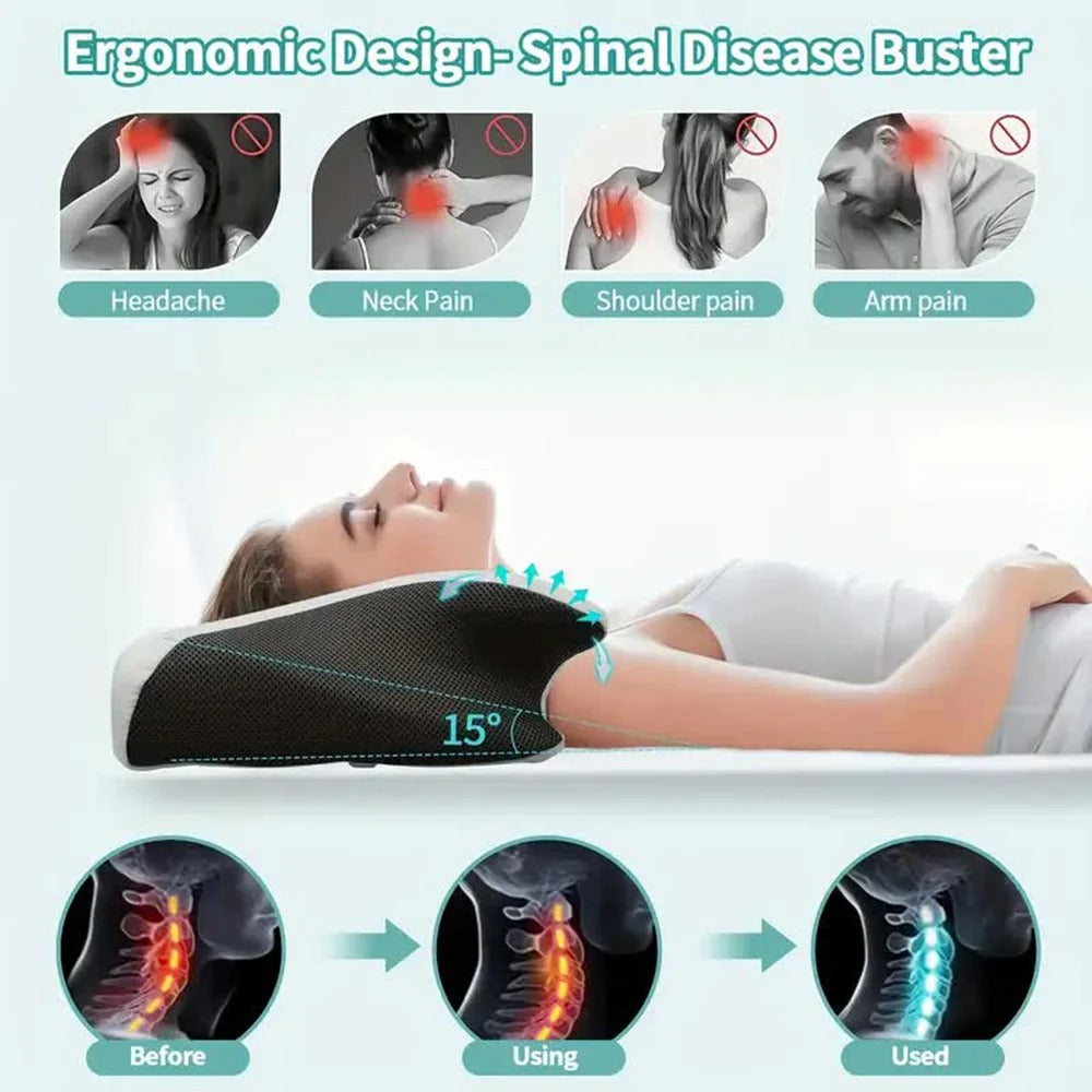 Lisslune | Butterfly Neck Support Memory Pillow | Ergonomic, Hypoallergenic & Ideal for All Sleep Positions
