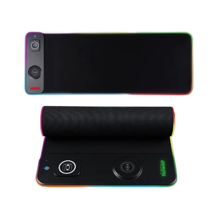 Lisslune | Wireless Charging Desk Mat | RGB Dual Charging Pad for iPhone, Keyboard & Mouse, Premium Desk Mat
