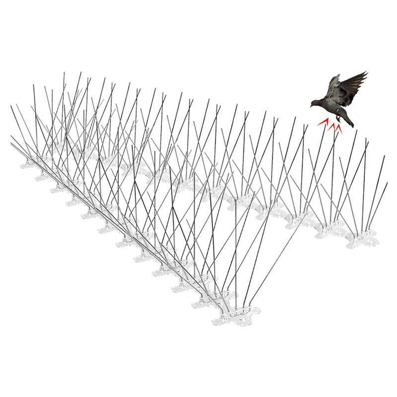 Lisslune | 1PC Stainless Steel Pigeon Spikes And Bird Repeller Deterrent 25cm Balcony Anti-bird Repellent Thorn Nail Kit Pest Control