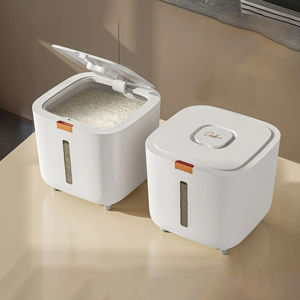 Lisslune | VoorraadKlik – Airtight dispenser box with measuring cup for rice and grains (5 or 10 kg)