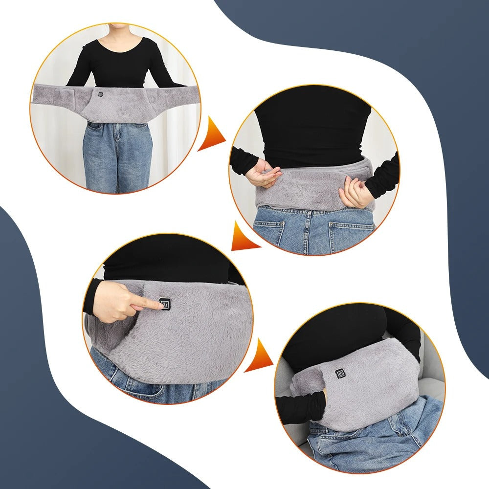 Lisslune | USB Rechargeable Hand & Waist Warmer | Soft Velvet, 3 Heat Settings & Portable for Home, Office & Outdoor Use